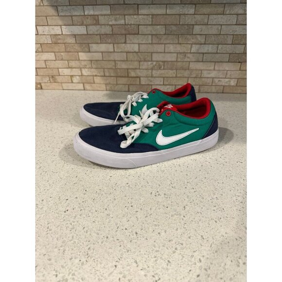 Nike SB Mens Sz 10 charge solor Soft SLR Midnight Navy LCD Green Canvas Skating - Picture 1 of 5